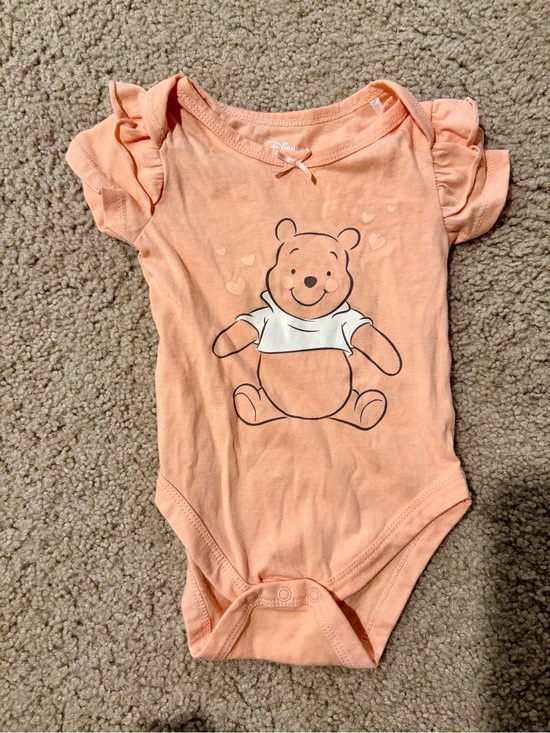 Disney Other - Disney Peach Winnie the Pooh Ruffle Sleeve One-Piece